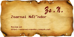 Zsarnai Nándor névjegykártya
