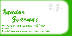 nandor zsarnai business card